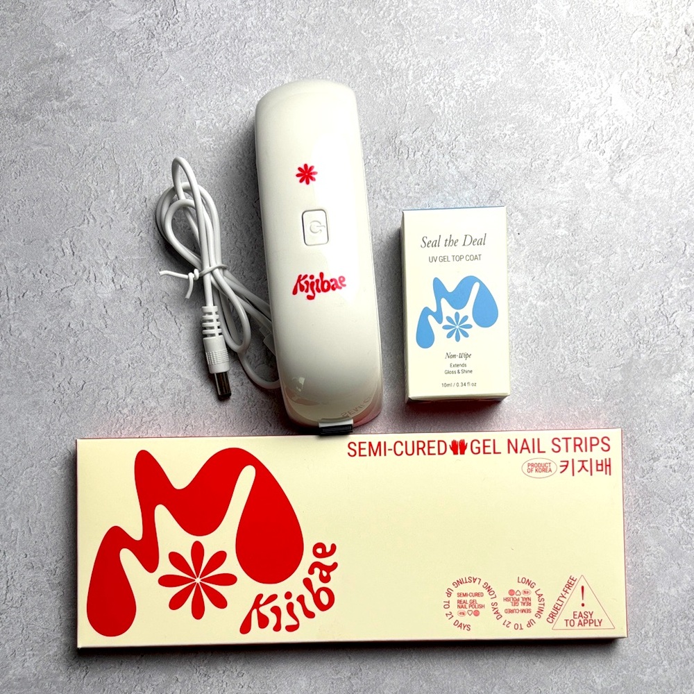Kijibae Gel Nail Lamp Kit, UV led nail lamp and gel nail strips